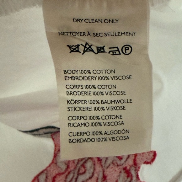 By Anthropologie Puff-Sleeve Tie-Front Embroidered Blouse Sz 1X - Picture 5 of 7